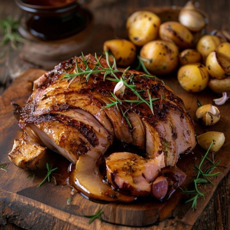 Gigot de Sanglier au Miel et à la Moutarde 